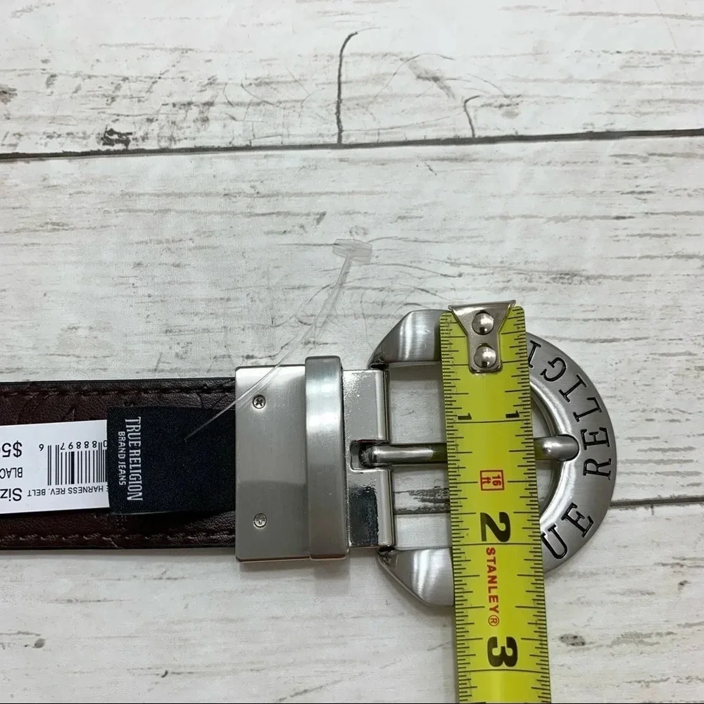 True Religion Horseshoe Harness Reversible Belt Black/Brown